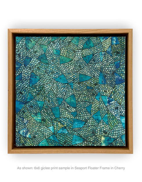 Blue Green Sardines | Framed Giclee Print on Canvas
